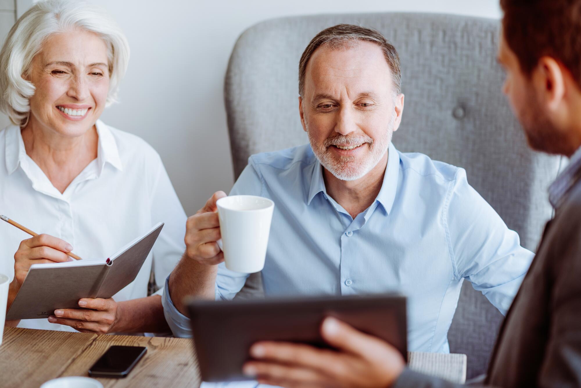 mature couple looking at finances